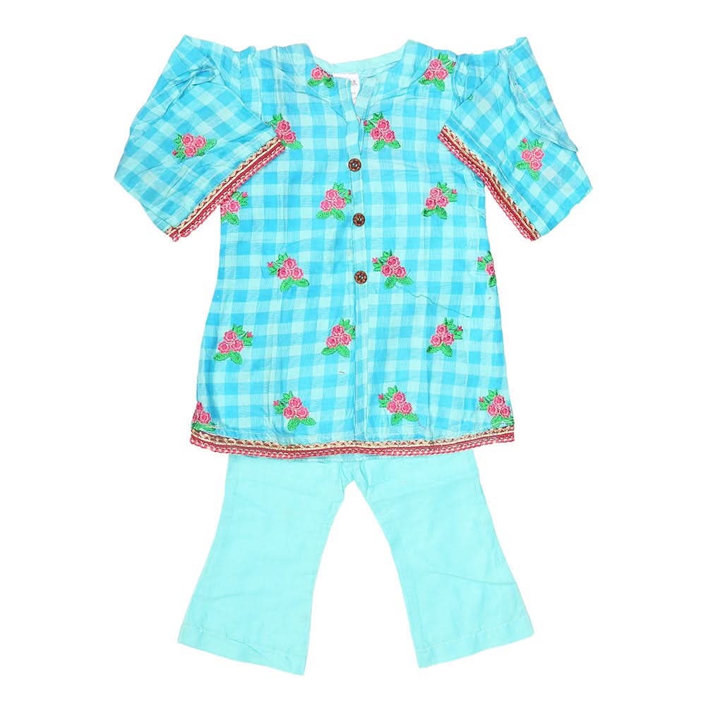 Newborn Girls Suit 2Pcs - Light-Blue, Kids, NB Girls Sets And Suits, Chase Value, Chase Value