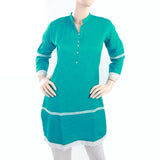 Women's Khaddar Kurti With Front Button - Steel Blue, Women, Ready Kurtis, Chase Value, Chase Value