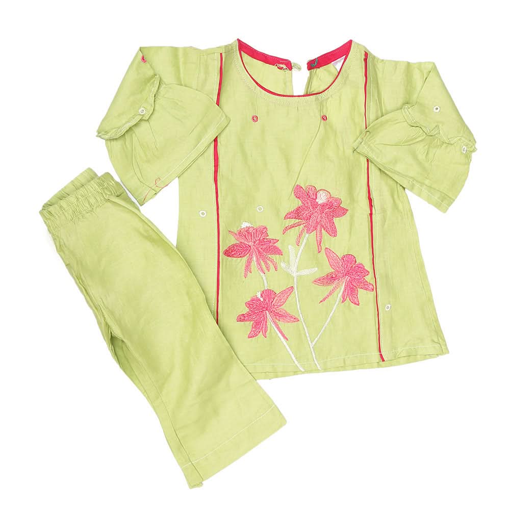Newborn Girls Suit 2Pcs - Green, Kids, NB Girls Sets And Suits, Chase Value, Chase Value