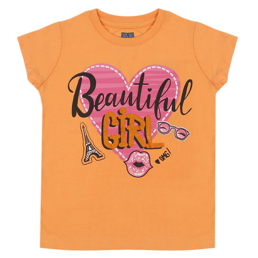 Girls Sando - Peach, Girls T-Shirts, Chase Value, Chase Value