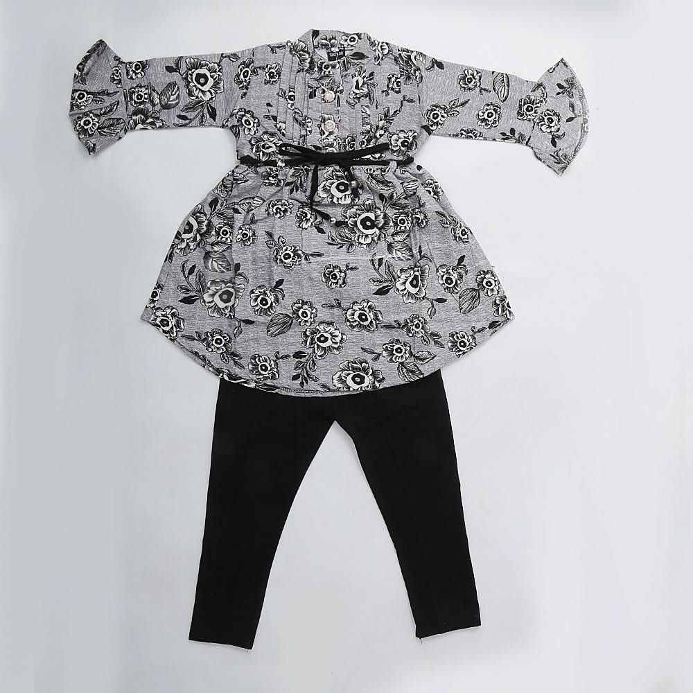 Girls Full Sleeves Tights Suit - Black, Kids, Girls Sets And Suits, Chase Value, Chase Value