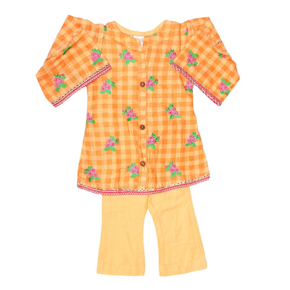 Newborn Girls Suit 2Pcs - Orange, Kids, NB Girls Sets And Suits, Chase Value, Chase Value