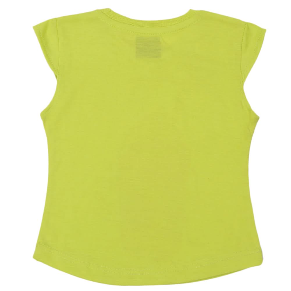 Girls Half Sleeves Printed T-Shirt - Green, Girls T-Shirts, Chase Value, Chase Value