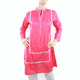 Women's Khaddar Kurti With Lace - Pink, Women, Ready Kurtis, Chase Value, Chase Value