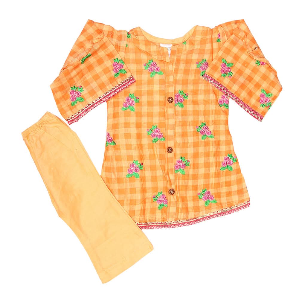 Newborn Girls Suit 2Pcs - Orange, Kids, NB Girls Sets And Suits, Chase Value, Chase Value