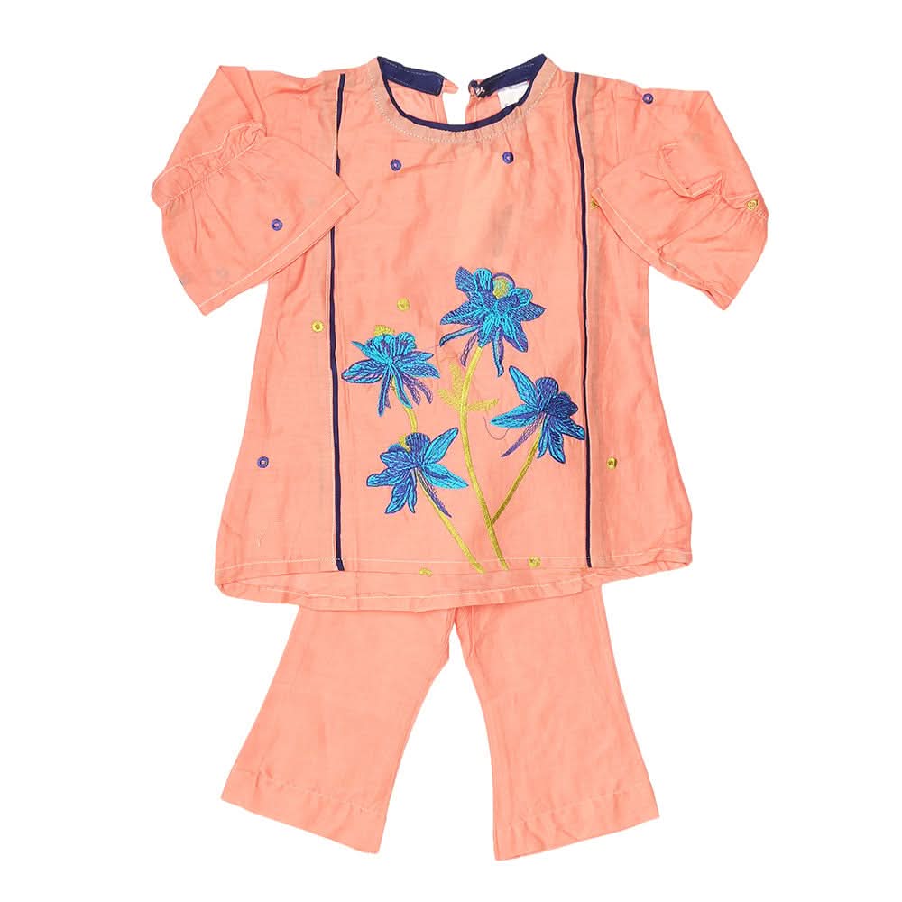 Newborn Girls Suit 2Pcs - Peach, Kids, NB Girls Sets And Suits, Chase Value, Chase Value