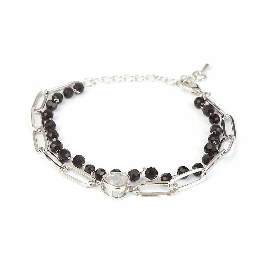 Women's Fancy Bracelet - Black & Silver, Women, Bangles & Bracelets, Chase Value, Chase Value
