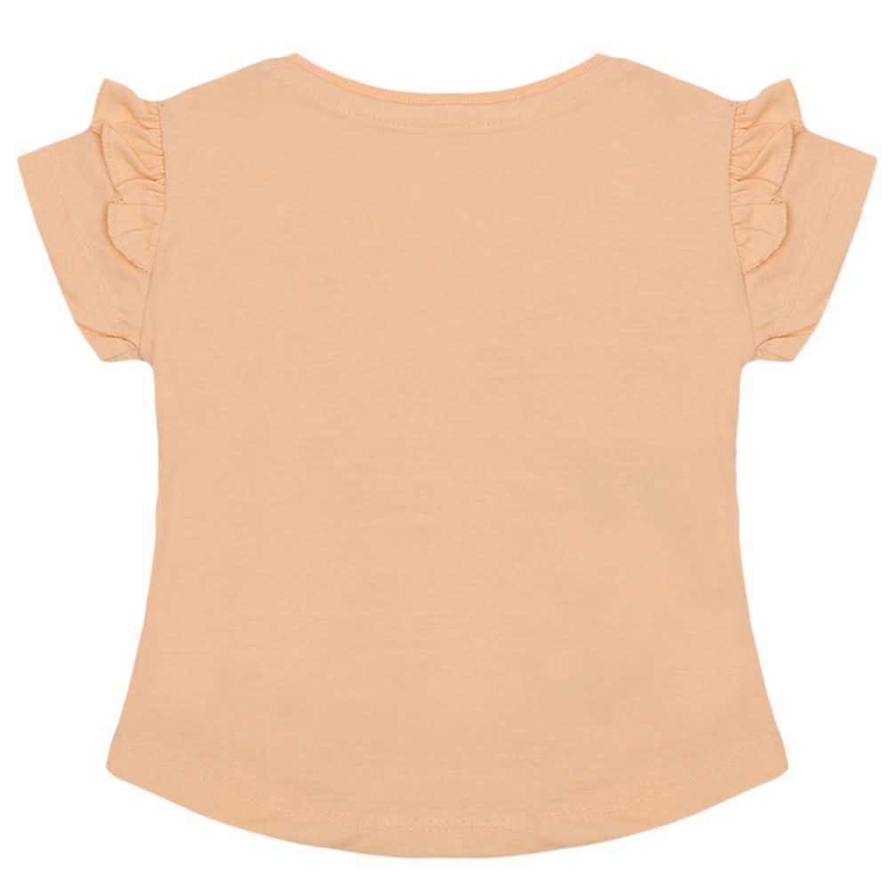 Girls Half Sleeves Printed T-Shirt - Peach, Girls T-Shirts, Chase Value, Chase Value