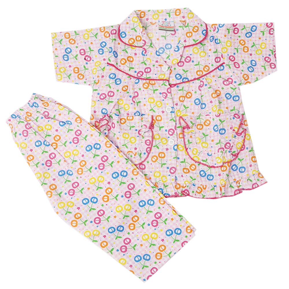 Girls Half Sleeves Sleeping Suit - Light Pink, Kids, Girls Sets And Suits, Chase Value, Chase Value
