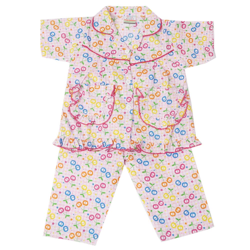 Girls Half Sleeves Sleeping Suit - Light Pink, Kids, Girls Sets And Suits, Chase Value, Chase Value