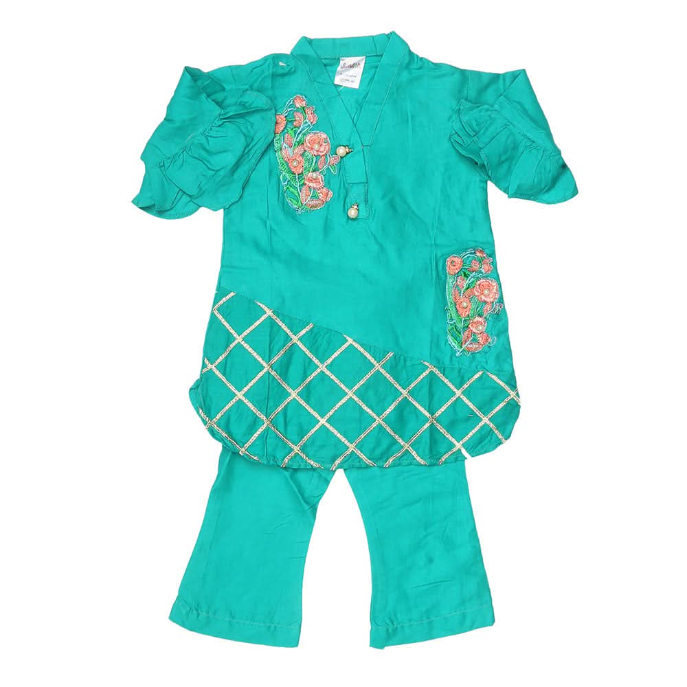 Newborn Girls Suit 2Pcs - Green, Kids, NB Girls Sets And Suits, Chase Value, Chase Value