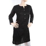 Women's Plain Khaddar Kurti - Black, Women, Ready Kurtis, Chase Value, Chase Value