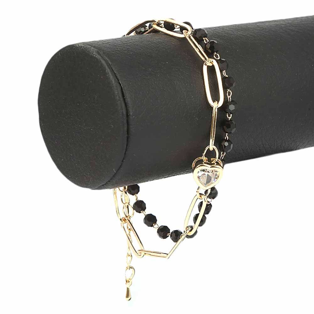 Women's Fancy Bracelet - Golden & Black, Women, Bangles & Bracelets, Chase Value, Chase Value