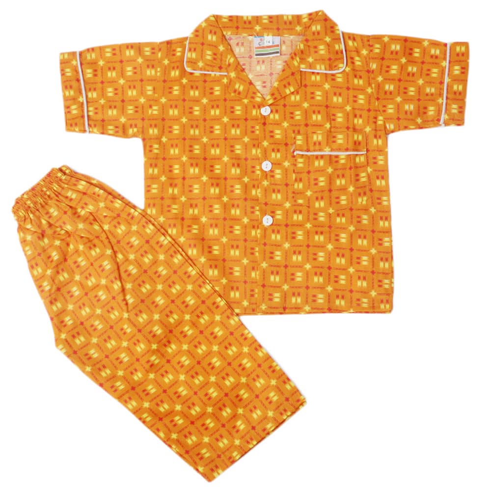 Boys Half Sleeves Sleeping Suit - Rust, Kids, Boys Sets And Suits, Chase Value, Chase Value