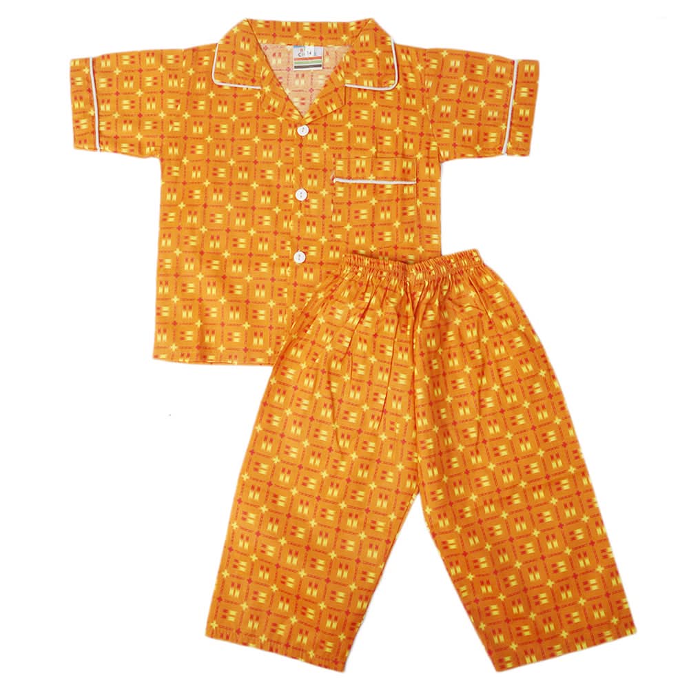 Boys Half Sleeves Sleeping Suit - Rust, Kids, Boys Sets And Suits, Chase Value, Chase Value