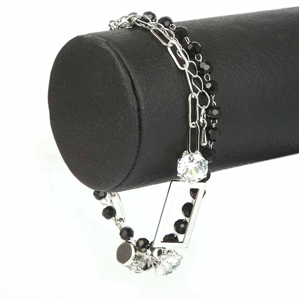 Women's Fancy Bracelet - Black & Silver, Women, Bangles & Bracelets, Chase Value, Chase Value