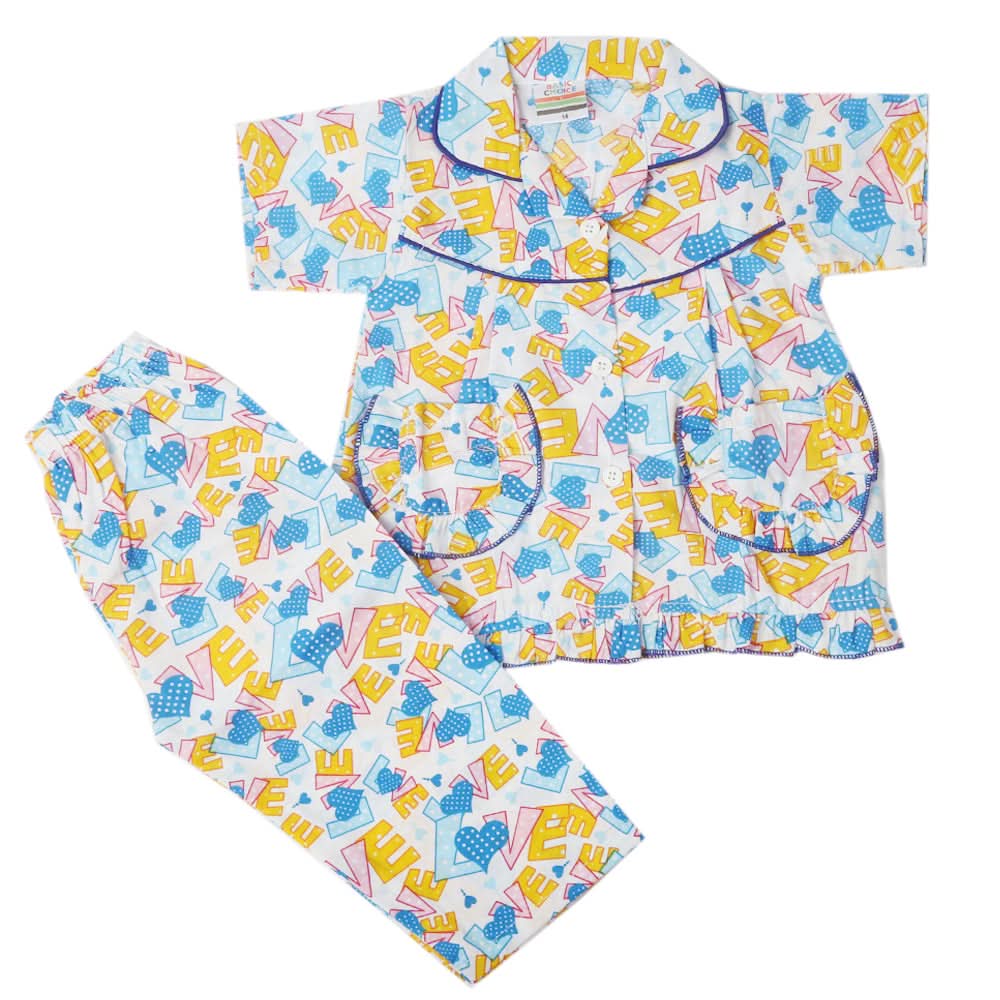 Girls Half Sleeves Sleeping Suit - Article, Kids, Girls Sets And Suits, Chase Value, Chase Value