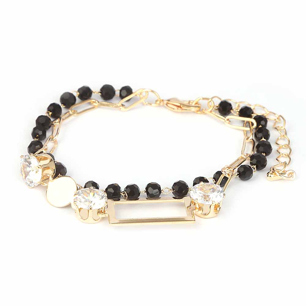 Women's Fancy Bracelet - Golden & Black, Women, Bangles & Bracelets, Chase Value, Chase Value