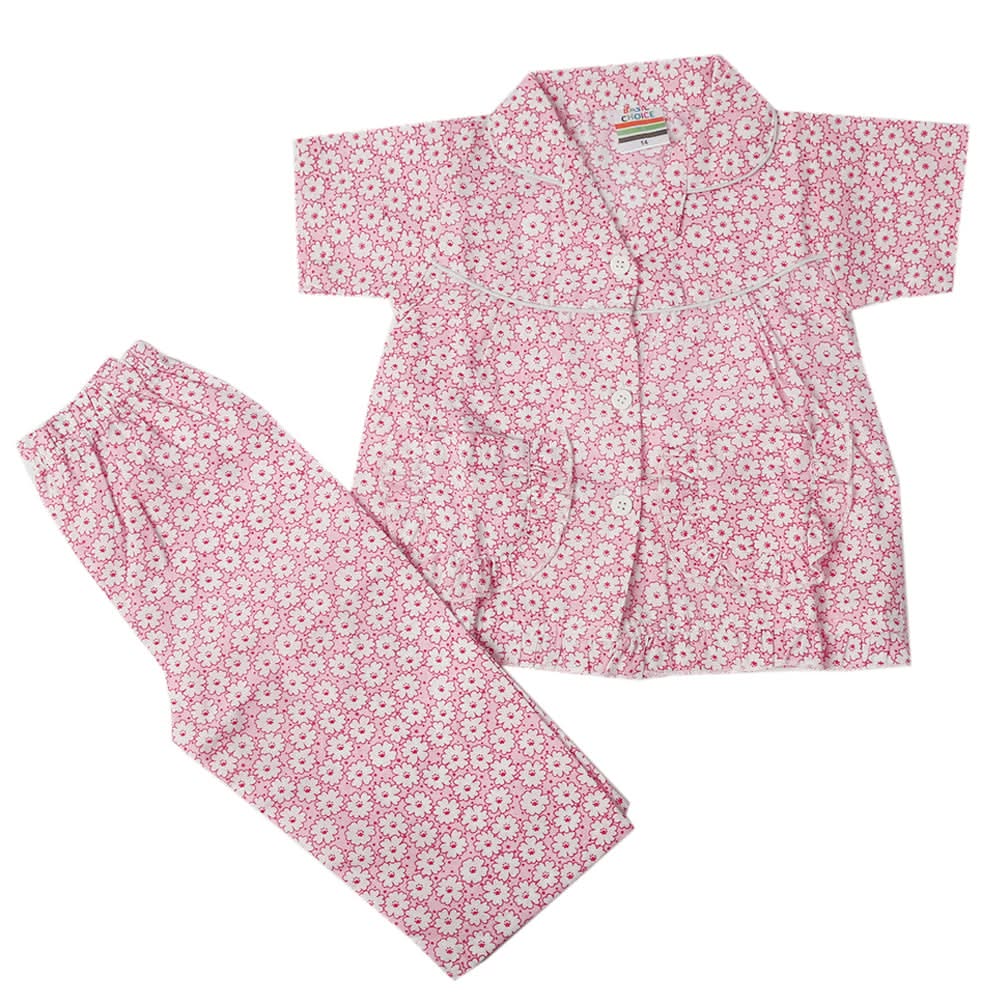 Girls Half Sleeves Sleeping Suit - Baby Pink, Kids, Girls Sets And Suits, Chase Value, Chase Value
