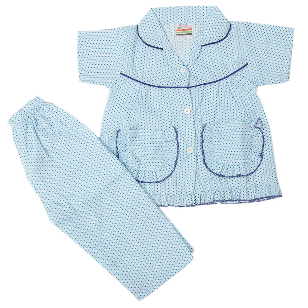 Girls Half Sleeves Sleeping Suit - Baby Blue, Kids, Girls Sets And Suits, Chase Value, Chase Value