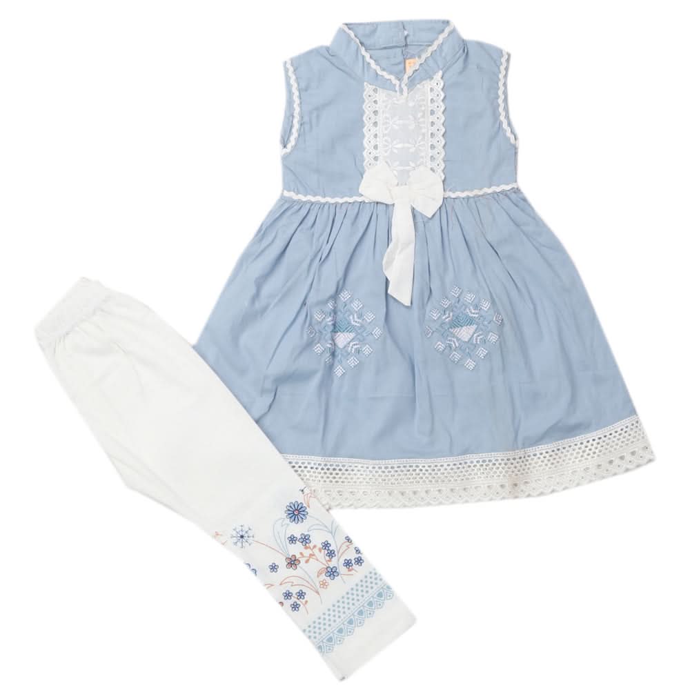 Girls Half Sleeves Suit - Blue, Kids, Girls Sets And Suits, Chase Value, Chase Value
