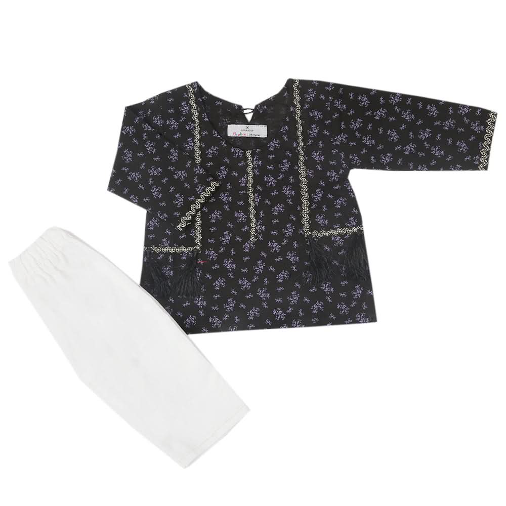 Newborn Girls Shalwar Suit - Black, Kids, Newborn Girls Sets And Suits, Chase Value, Chase Value