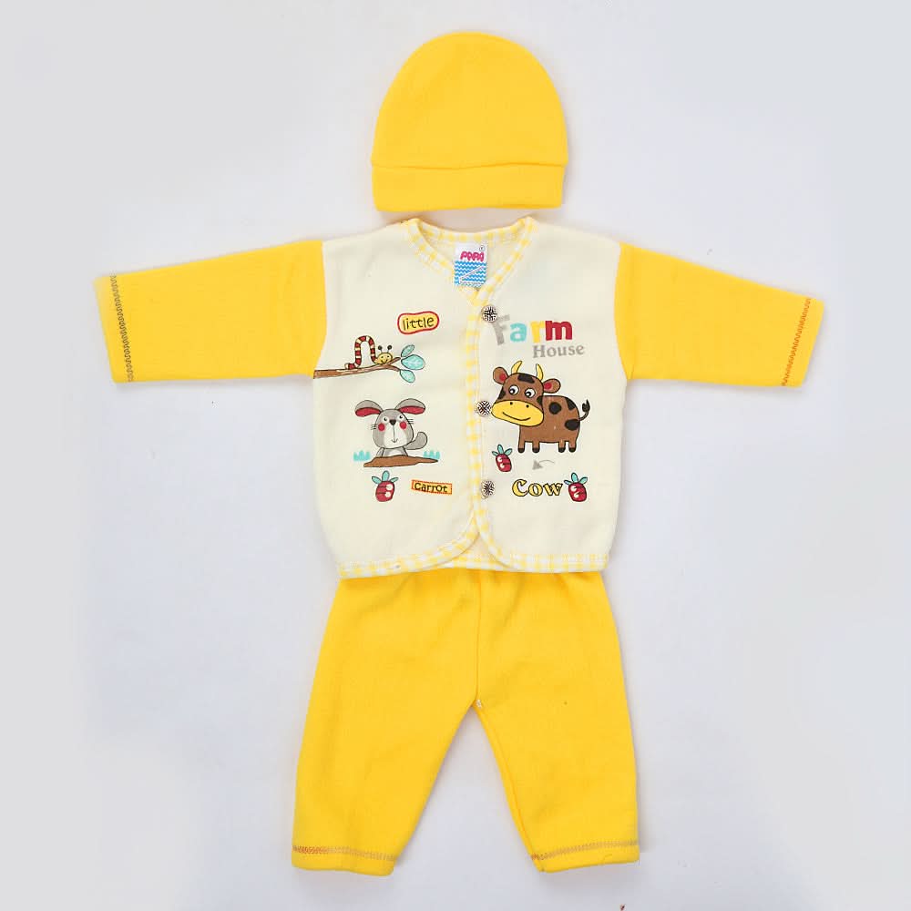 Newborn Boy Full Sleeves Polar Suit 10162 - Yellow, Kids, NB Boys Sets And Suits, Chase Value, Chase Value