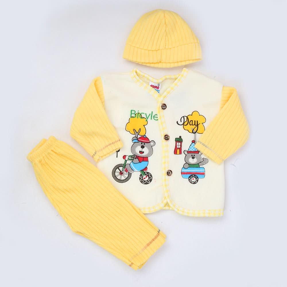 Newborn Boy Full Sleeves Polar Suit 10350 - Yellow, Kids, NB Boys Sets And Suits, Chase Value, Chase Value