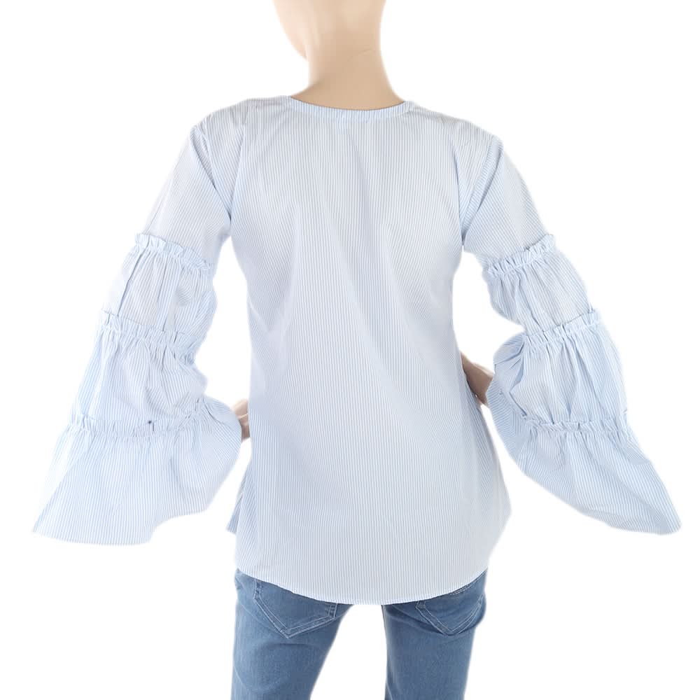 Women's Embroidery Western Top - Light Blue, Women, T-Shirts And Tops, Chase Value, Chase Value