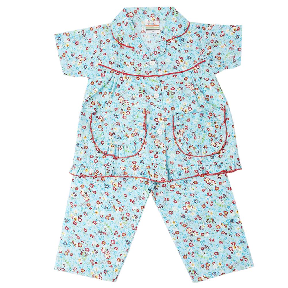 Girls Half Sleeves Sleeping Suit - Light Blue, Kids, Girls Sets And Suits, Chase Value, Chase Value