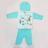 Newborn Boy Full Sleeves Polar Suit 10159 - Sea Green, Kids, NB Boys Sets And Suits, Chase Value, Chase Value