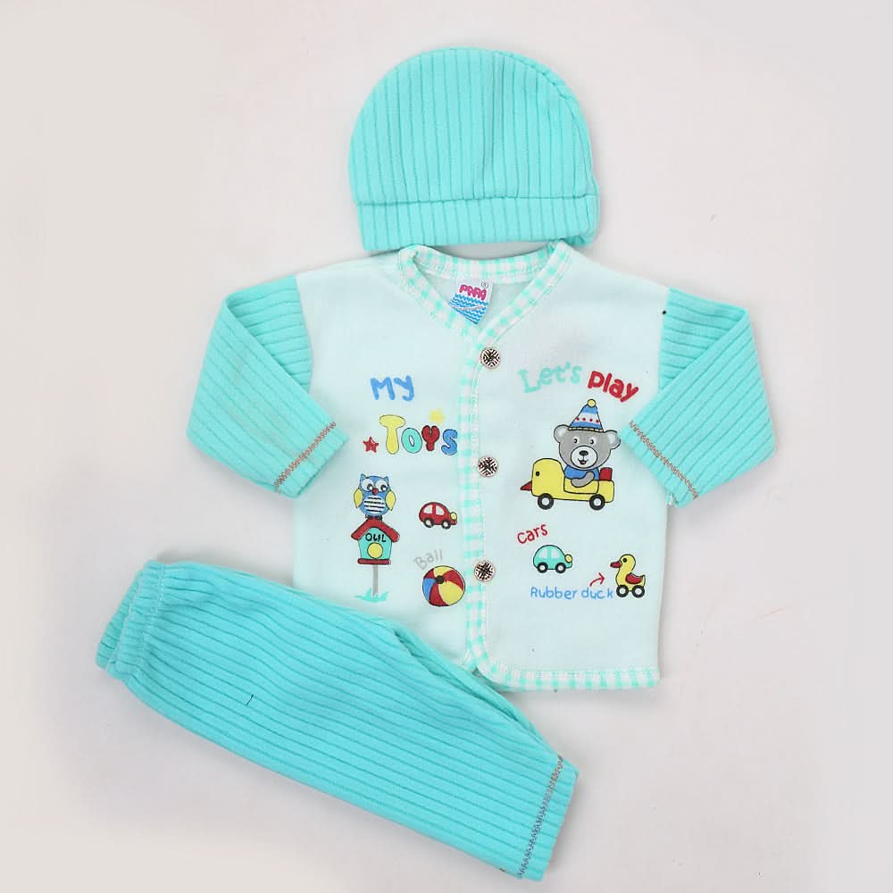 Newborn Boy Full Sleeves Polar Suit 10159 - Sea Green, Kids, NB Boys Sets And Suits, Chase Value, Chase Value