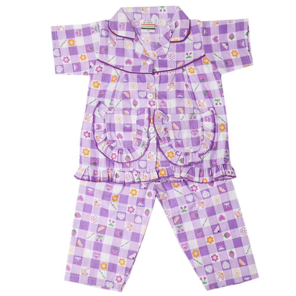 Girls Half Sleeves Sleeping Suit - Orchid, Kids, Girls Sets And Suits, Chase Value, Chase Value