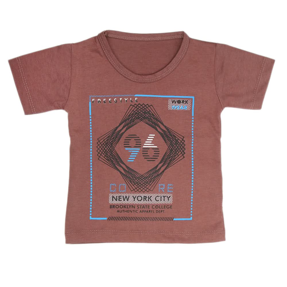 Boys Half Sleeves T-Shirt - Brown, Kids, Boys T-Shirts, Chase Value, Chase Value