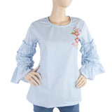 Women's Embroidery Western Top - Blue, Women, T-Shirts And Tops, Chase Value, Chase Value