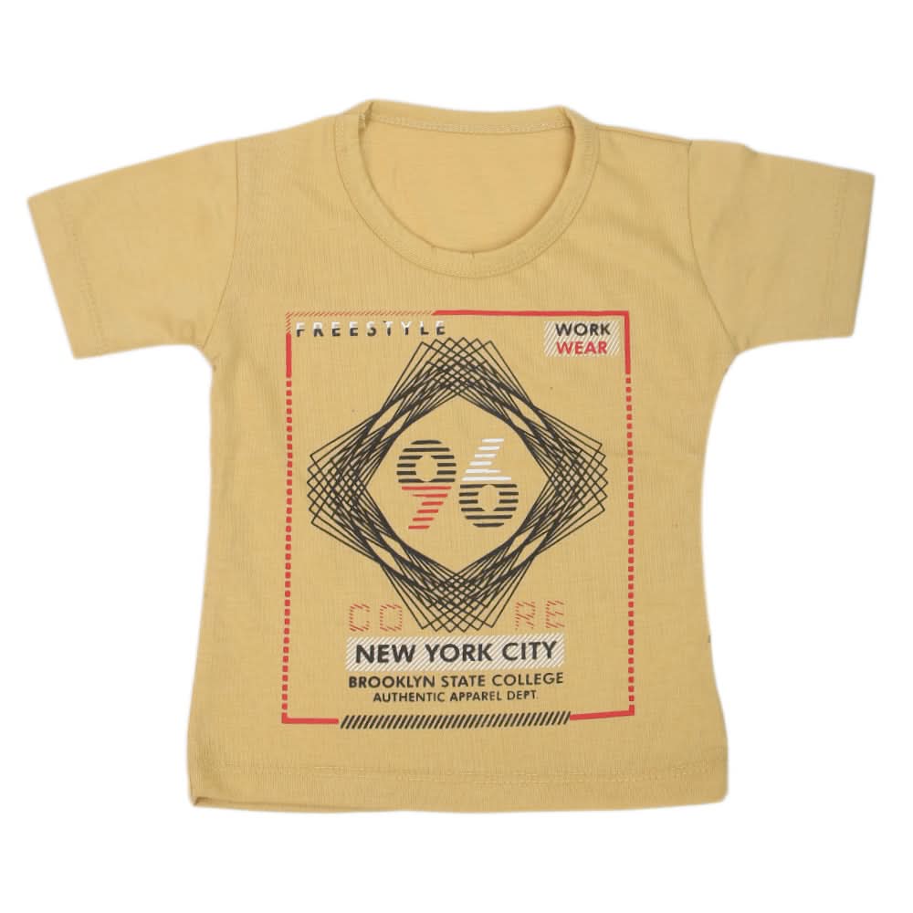 Boys Half Sleeves T-Shirt - Mustard, Kids, Boys T-Shirts, Chase Value, Chase Value