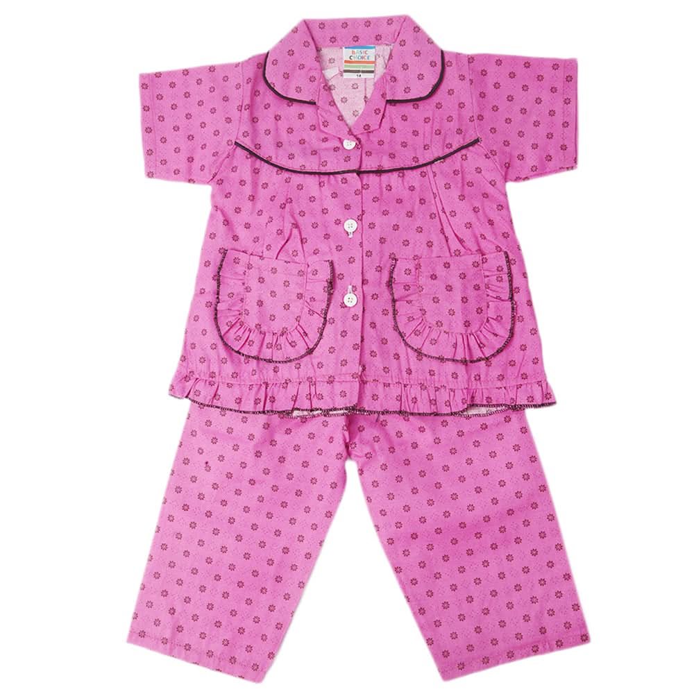 Girls Half Sleeves Sleeping Suit - Purple, Kids, Girls Sets And Suits, Chase Value, Chase Value