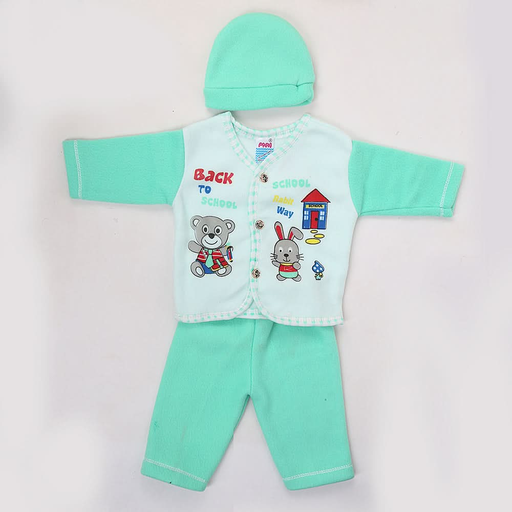 Newborn Boy Full Sleeves Polar Suit 4599 - Sea Green, Kids, NB Boys Sets And Suits, Chase Value, Chase Value