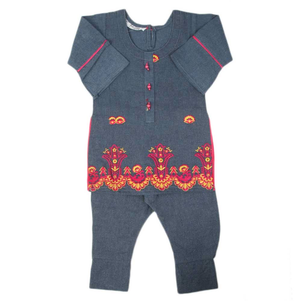 Girls Shalwar Suit - Blue, Girls Shalwar Kameez, Chase Value, Chase Value