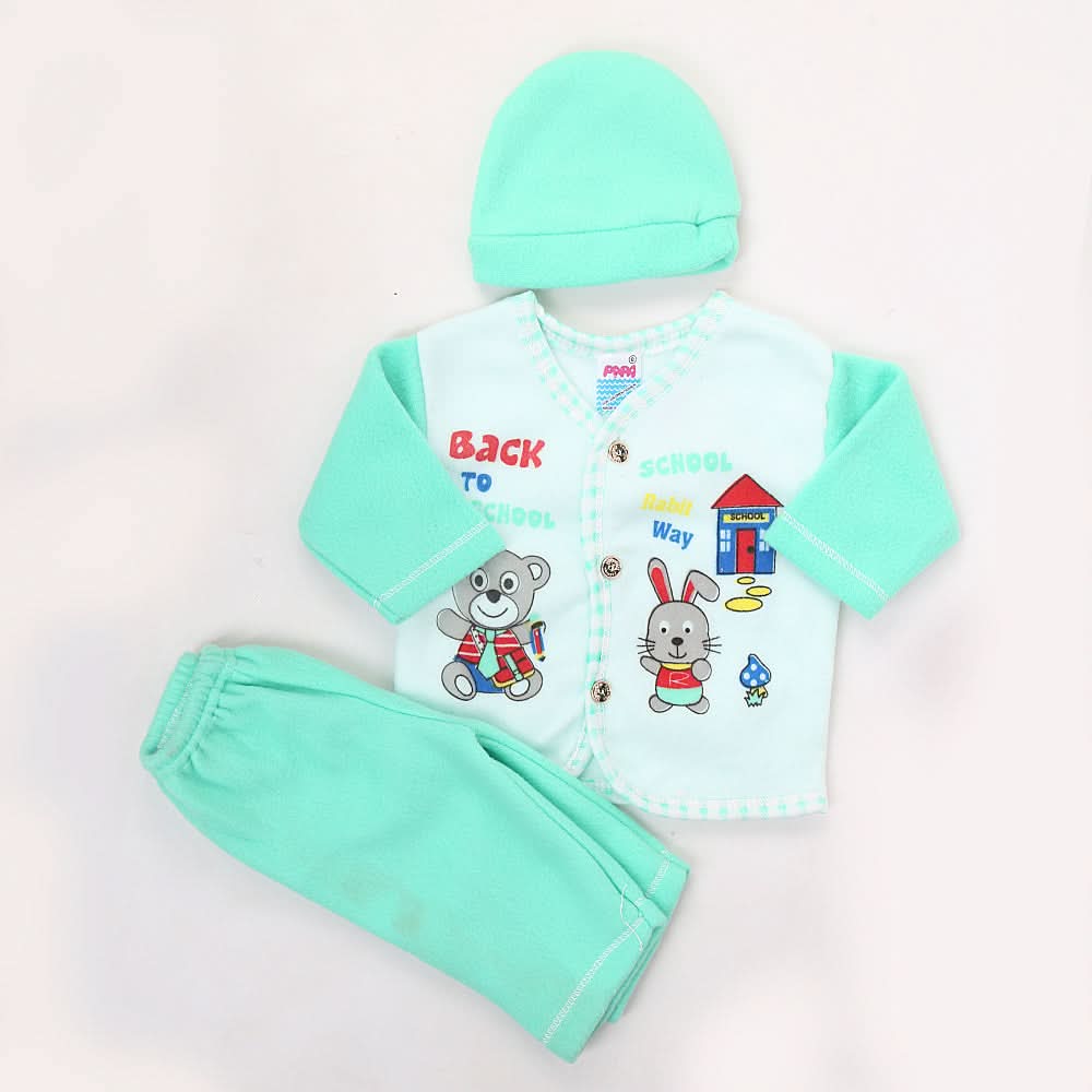 Newborn Boy Full Sleeves Polar Suit 4599 - Sea Green, Kids, NB Boys Sets And Suits, Chase Value, Chase Value