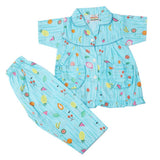 Girls Half Sleeves Sleeping Suit - Sky Blue, Kids, Girls Sets And Suits, Chase Value, Chase Value