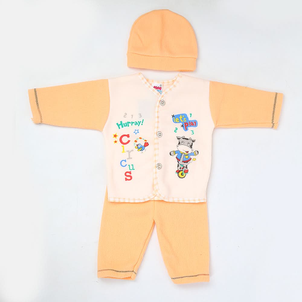 Newborn Boy Full Sleeves Polar Suit 3894 - Orange, Kids, NB Boys Sets And Suits, Chase Value, Chase Value
