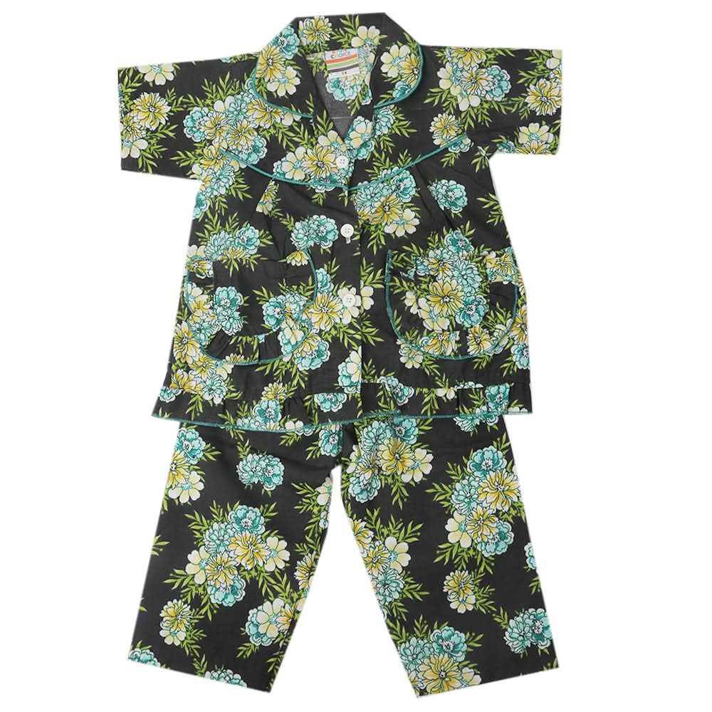 Girls Half Sleeves Sleeping Suit - Black, Kids, Girls Sets And Suits, Chase Value, Chase Value