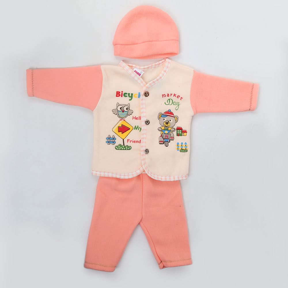 Newborn Boy Full Sleeves Polar Suit 10361 - Pink, Kids, NB Boys Sets And Suits, Chase Value, Chase Value