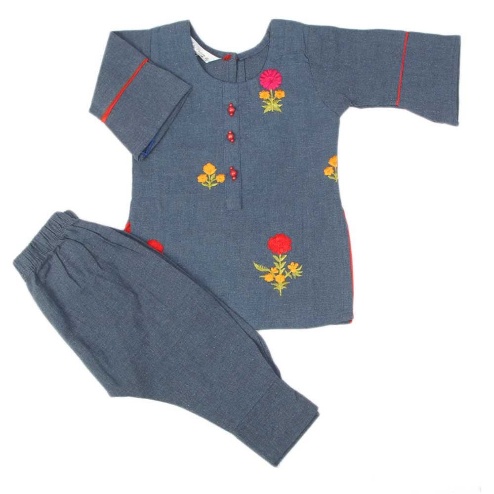 Girls Shalwar Suit - Blue, Girls Shalwar Kameez, Chase Value, Chase Value