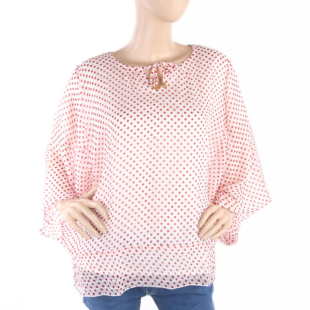 Women's Western Top Poncho Style - White - Red, Women, T-Shirts And Tops, Chase Value, Chase Value