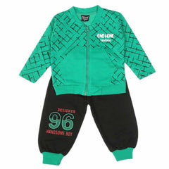 Boys Full Sleeves 3Pcs Suit - Green, Boys Sets & Suits, Chase Value, Chase Value