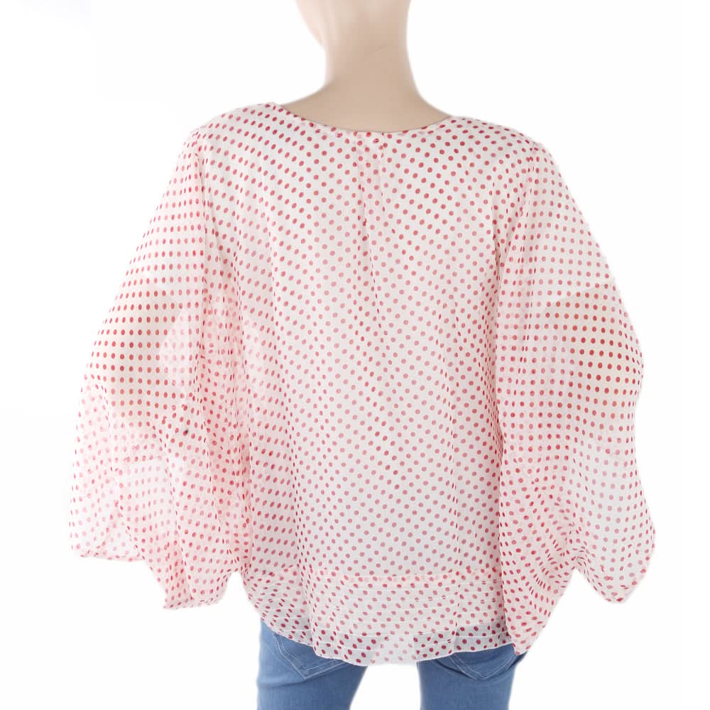 Women's Western Top Poncho Style - White - Red, Women, T-Shirts And Tops, Chase Value, Chase Value