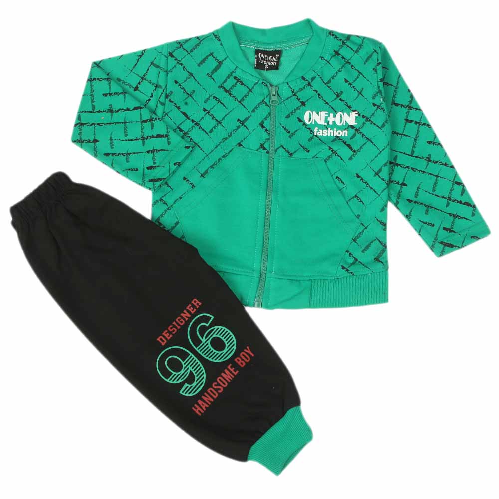 Boys Full Sleeves 3Pcs Suit - Green, Boys Sets & Suits, Chase Value, Chase Value