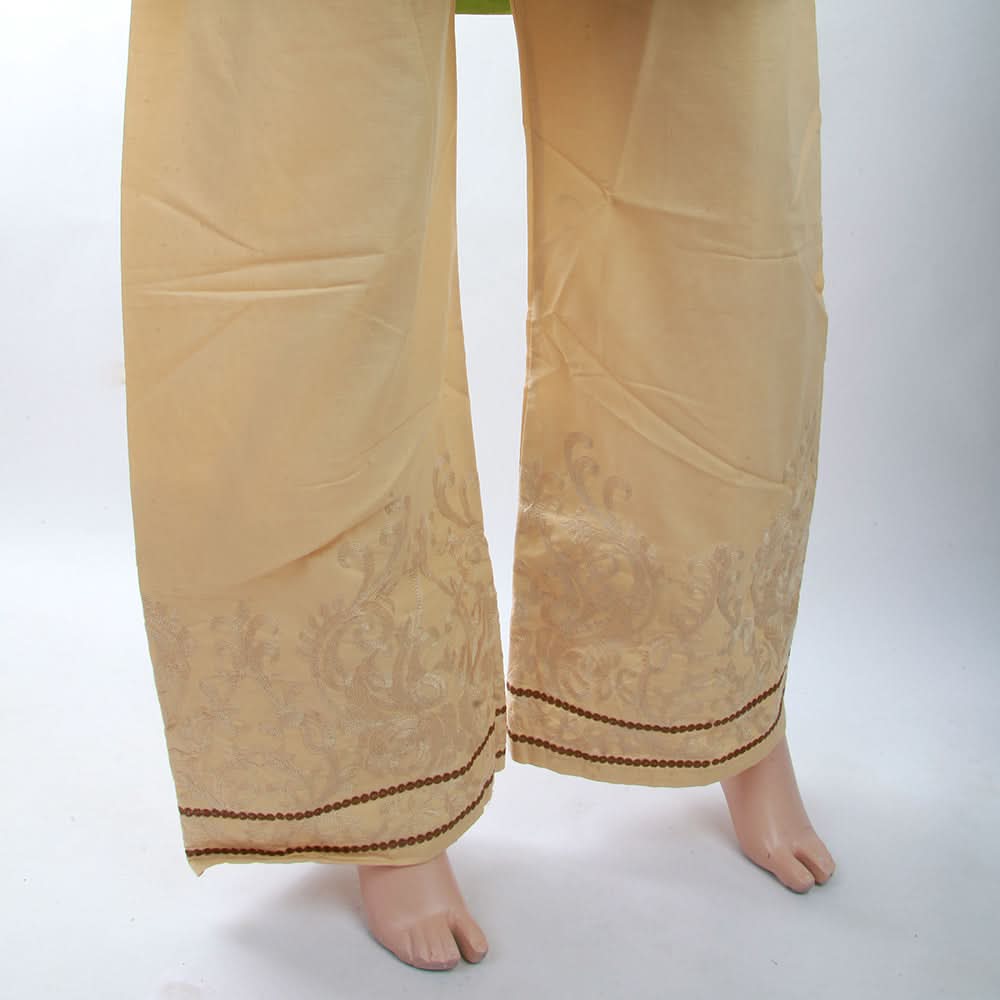 Women's Embroidered Bell Bottom Trouser - Beige, Women, Pants & Tights, Chase Value, Chase Value
